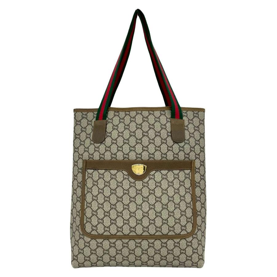 OLD GUCCI トートバッグ GG PLUS シェリーライン GUCCI（グッチ） 極 美品 オールドグッチ シェリーライン グッチプラス