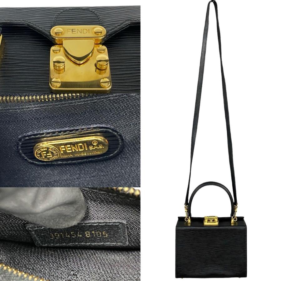 FENDI ほぼ未使用 フェンディ ロゴ 金具 エピレザー 本革 2way FENDI ほぼ未使用 フェンディ ロゴ 金具 エピレザー 本革 2way