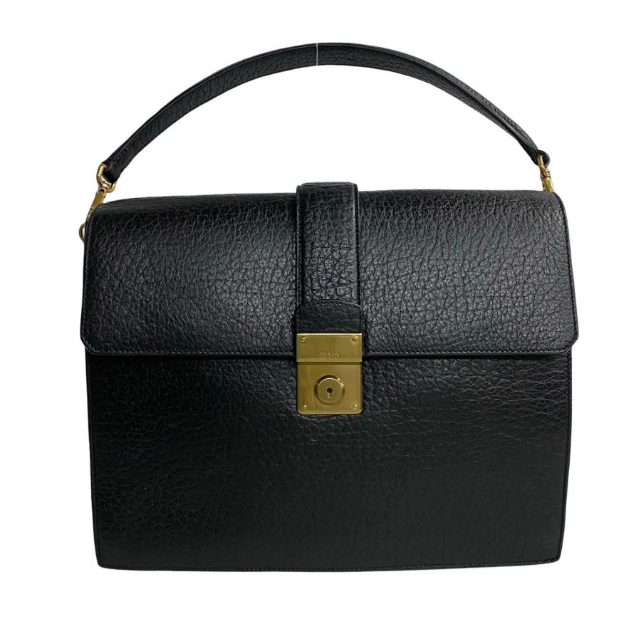 PRADA プラダ ビジネスバッグ ハンドバッグ ロゴ金具 レザー