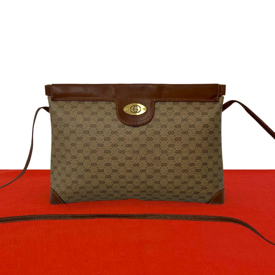 GUCCI（グッチ） 極 美品 オールドグッチ マイクロGG ロゴ 金具 レザー 
