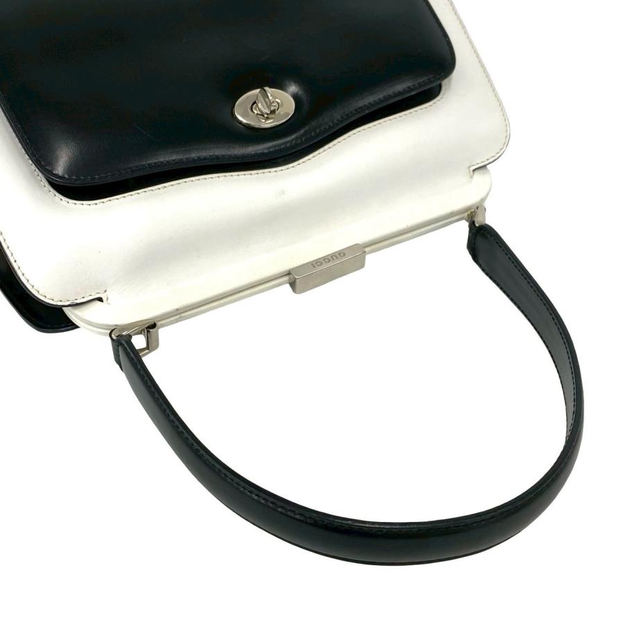 GUCCI（グッチ） 極 美品 オールドグッチ バイカラー ロゴ 金具 レザー