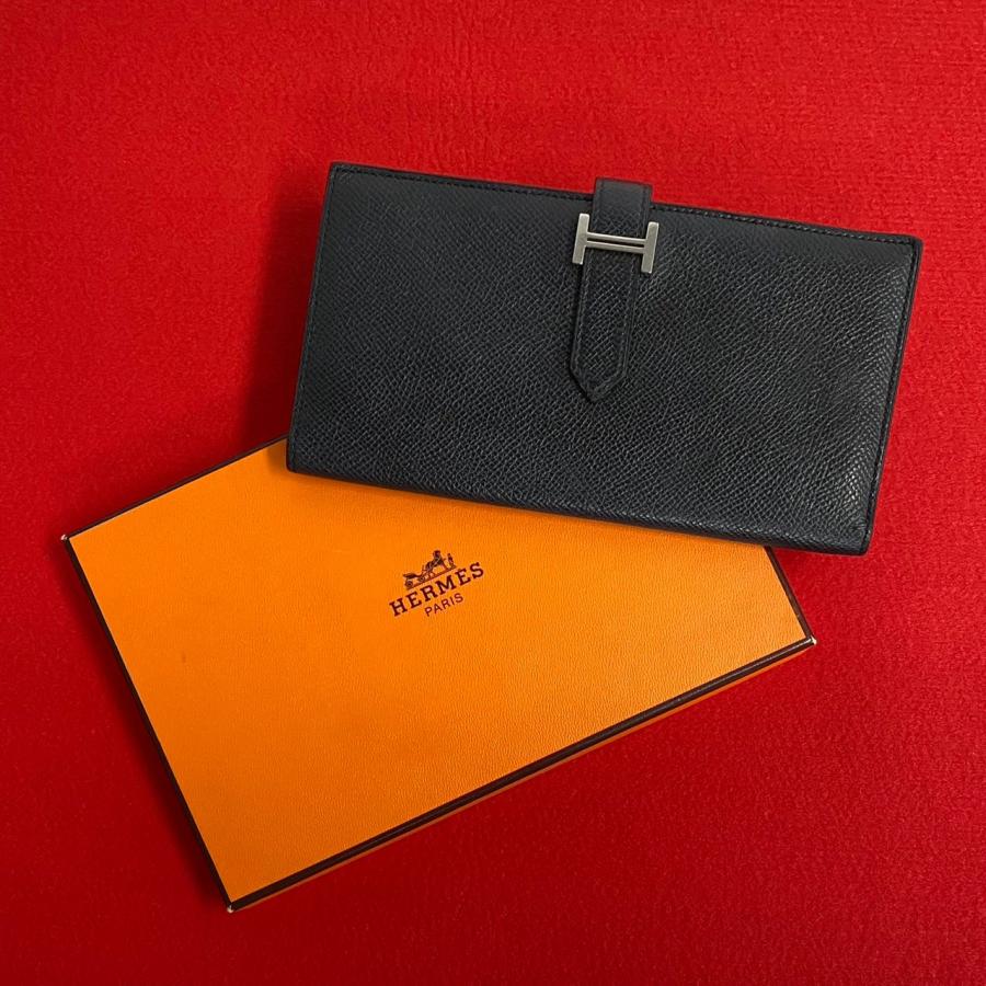 【未使用級】HERMES エルメス ベアンスフレ マチ付き ◻︎R刻印 エプソン HERMES エルメス 二つ折り長財布 Bearn Souffle ベアン スフレ