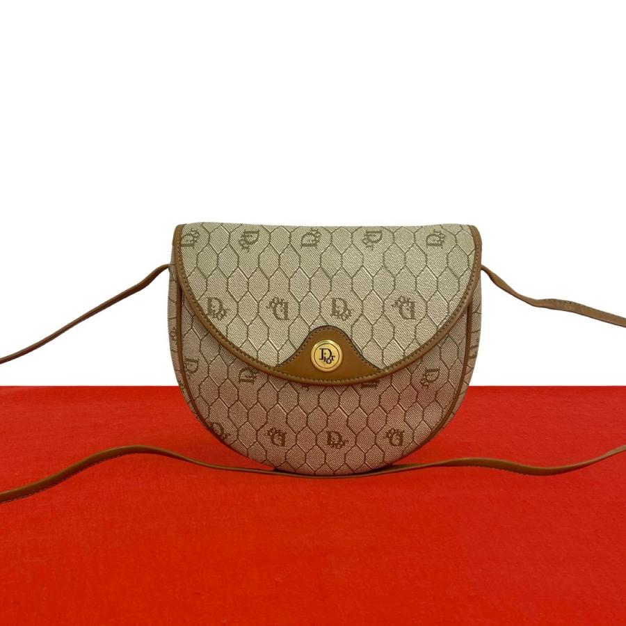 極 美品 Christian Dior ディオール ヴィンテージ ロゴ 金具 ハニカム 