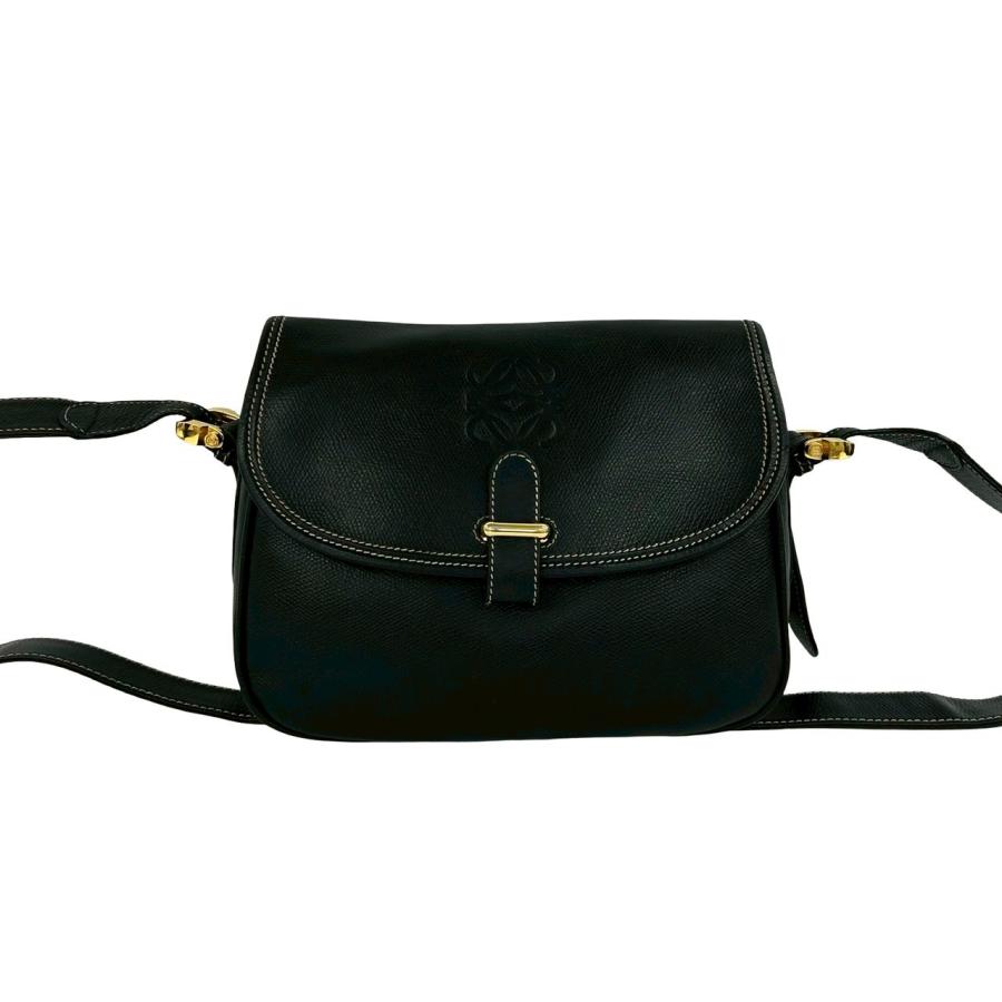 LOEWE（ロエベ） 極 美品 ヴィンテージ アナグラム ロゴ レザー 本革