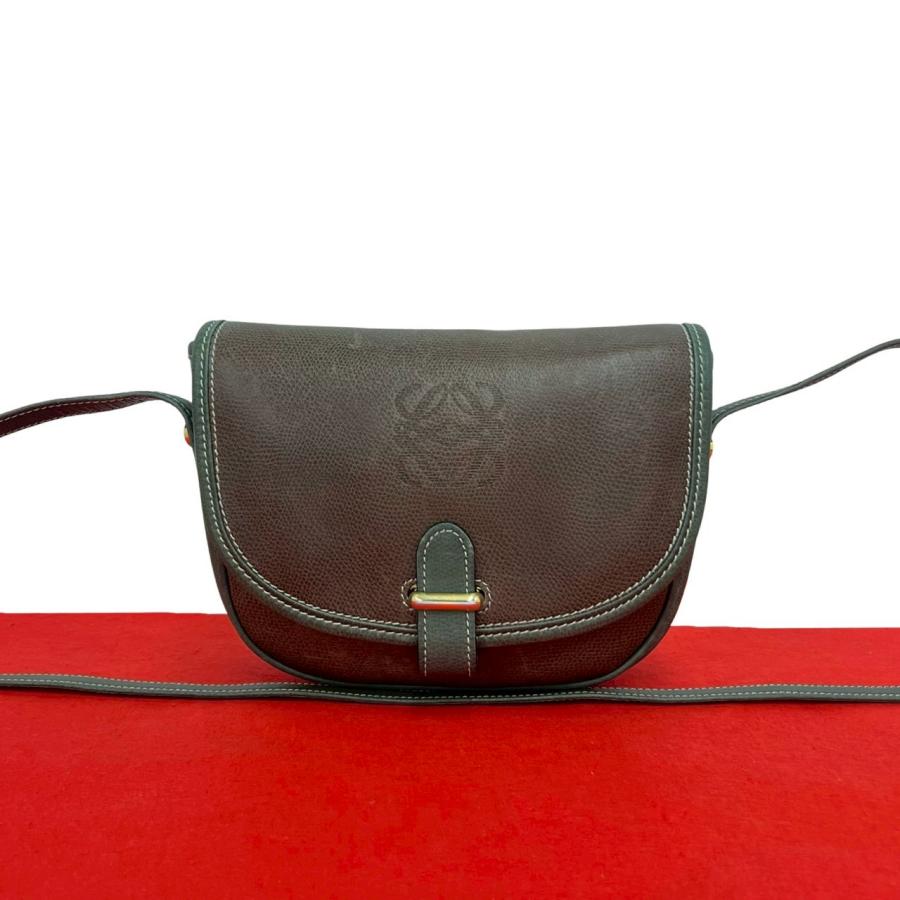 LOEWE（ロエベ） 極 美品 ヴィンテージ アナグラム ロゴ レザー 本革 