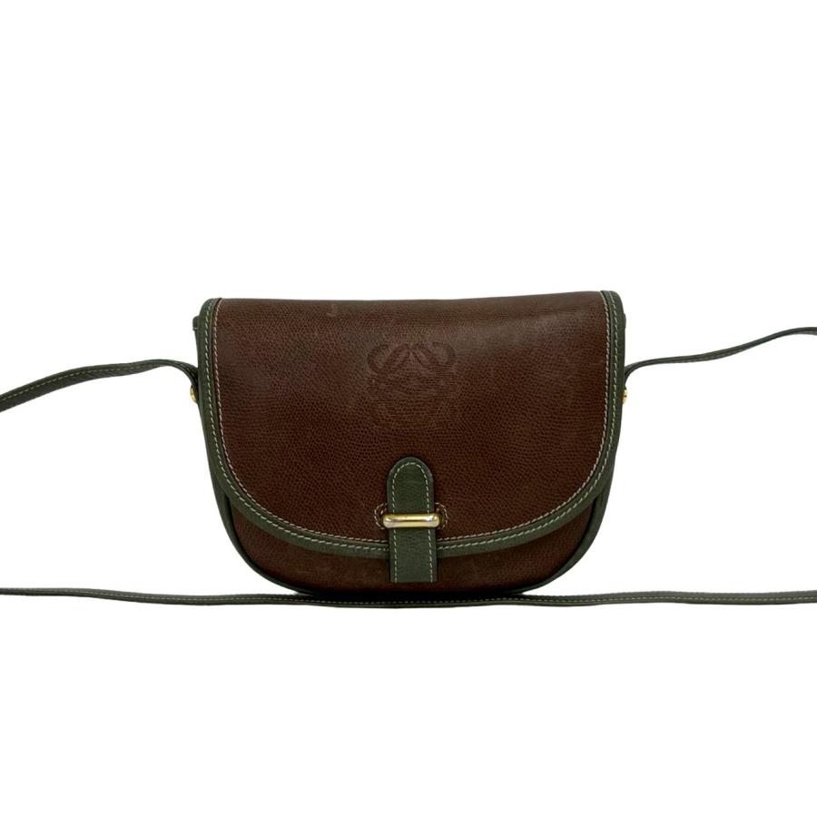 LOEWE（ロエベ） 極 美品 ヴィンテージ アナグラム ロゴ レザー 本革 