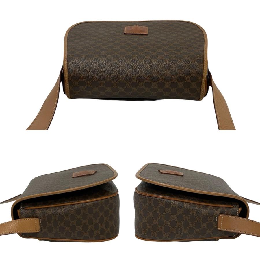 極美品 CELINE PVC ショルダーバッグ マカダム柄 トリオンフ ブラウン CELINE（セリーヌ） 極 美品 マカダム ブラゾン 柄 トリオンフ ロゴ