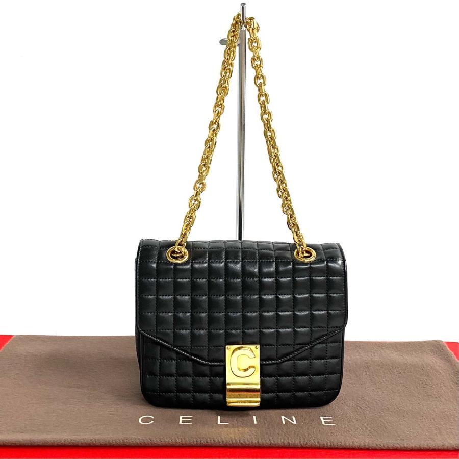 CELINE ほぼ未使用 セリーヌ Cセー キルテッド チェーン CELINE ほぼ未使用 セリーヌ Cセー キルテッド チェーン
