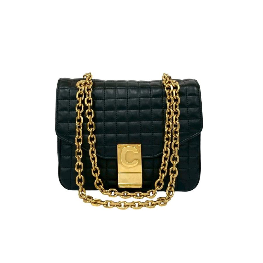 CELINE（セリーヌ） ほぼ未使用 Cセー キルテッド チェーンショルダー 