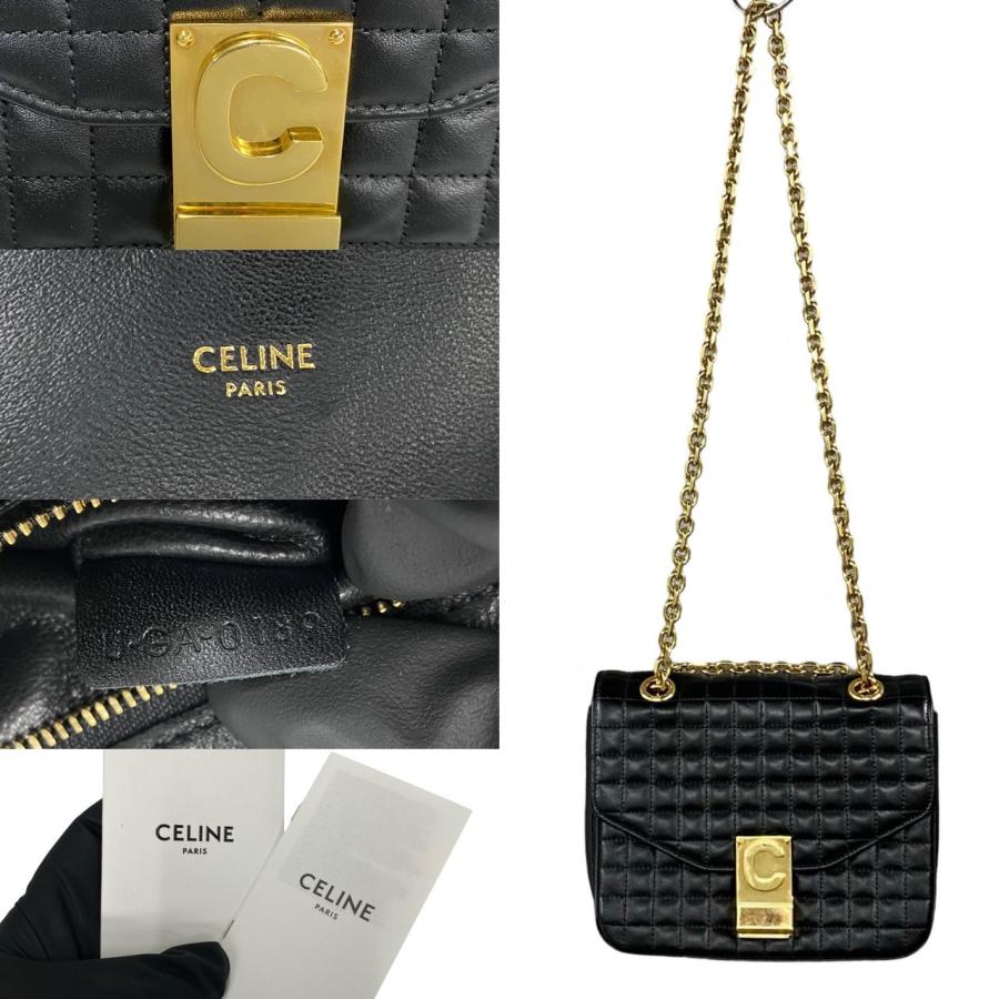 CELINE ほぼ未使用 セリーヌ Cセー キルテッド チェーン CELINE ほぼ未使用 セリーヌ Cセー キルテッド チェーン