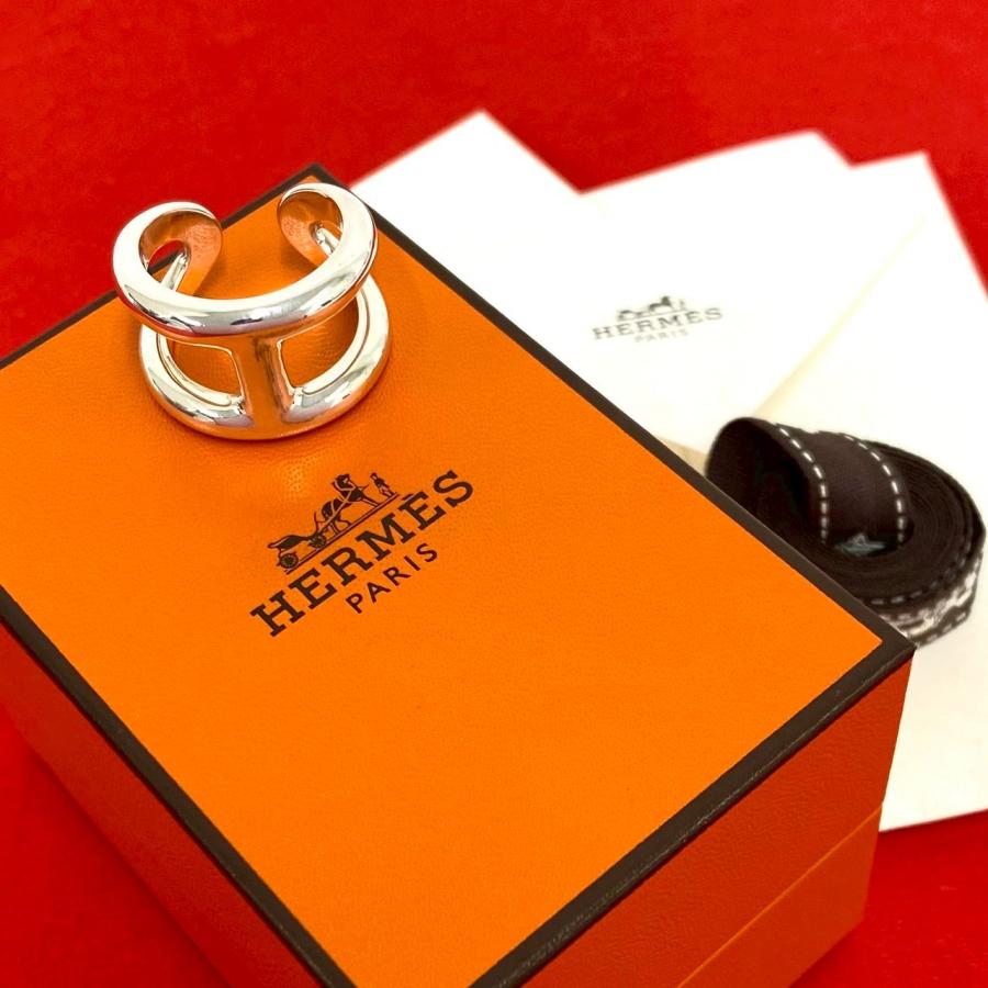【新品未使用】エルメス オスモズ GMリング 51 シルバー 箱・保証書あり HERMES（エルメス） 極 美品 保存箱付き オスモズ GM リング シルバー