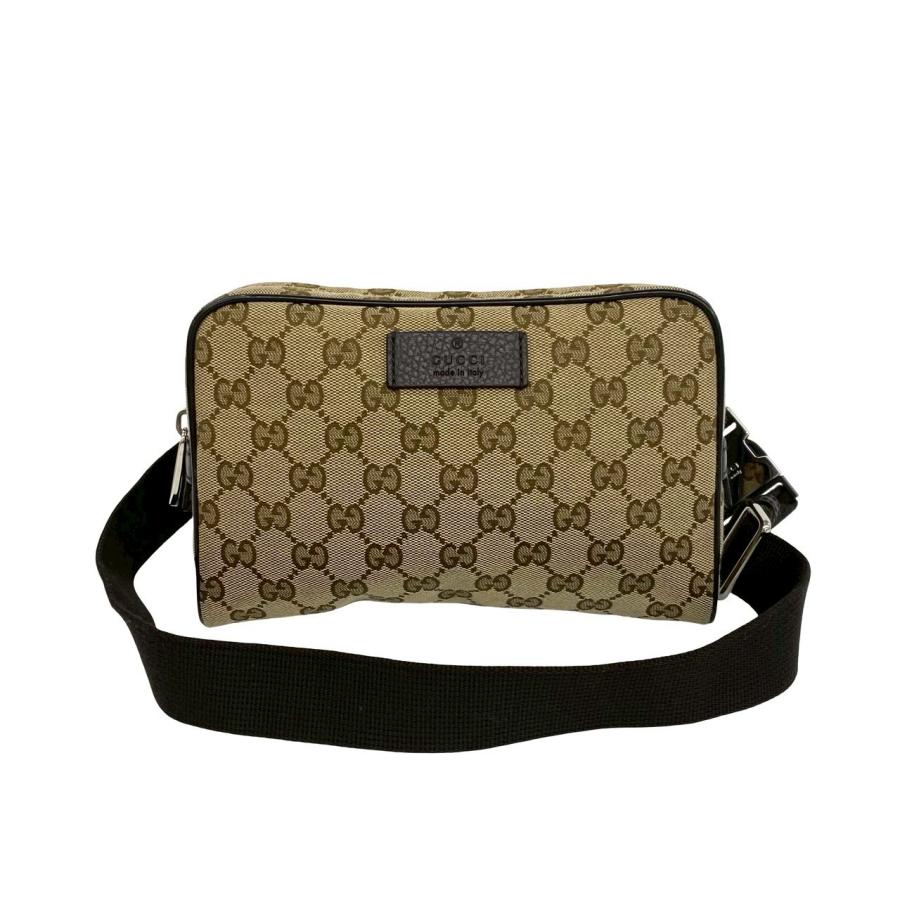 GUCCI（グッチ） ほぼ未使用 保存袋付き GG ロゴ 柄 キャンバス レザー