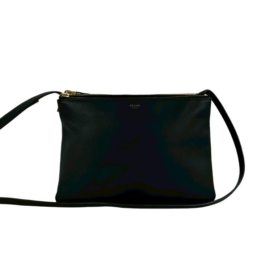 CELINE（セリーヌ） 極 美品 トリオ レザー 本革 ショルダーバッグ 