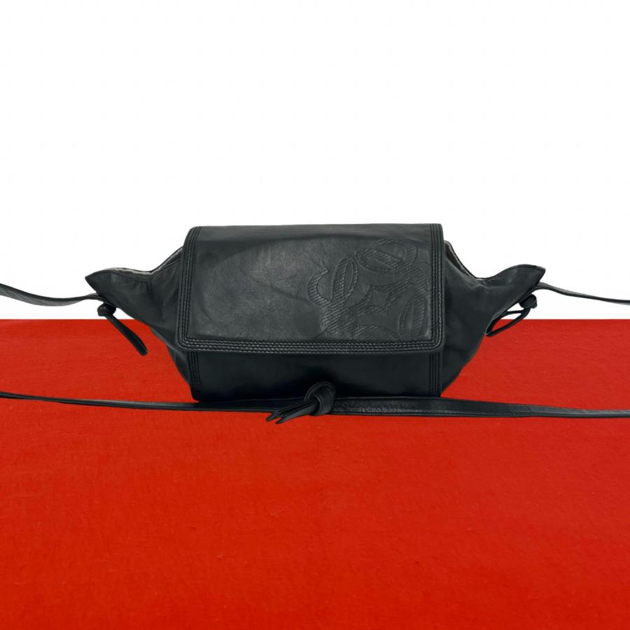 LOEWE（ロエベ） 極 美品 ヴィンテージ アナグラム ロゴ ナッパ レザー 