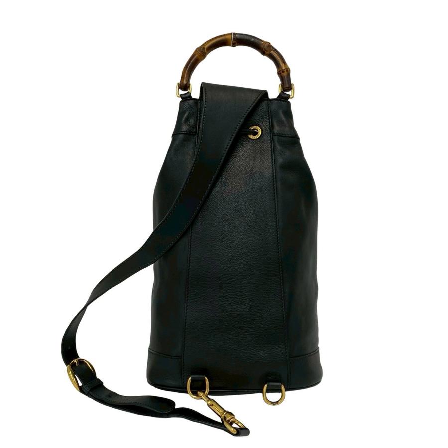 希少　GUCCI グッチ　ボディバッグ　バンブー　レザー　ロゴ刻印　ブラック GUCCI（グッチ） 極 美品 オールドグッチ ヴィンテージ バンブー