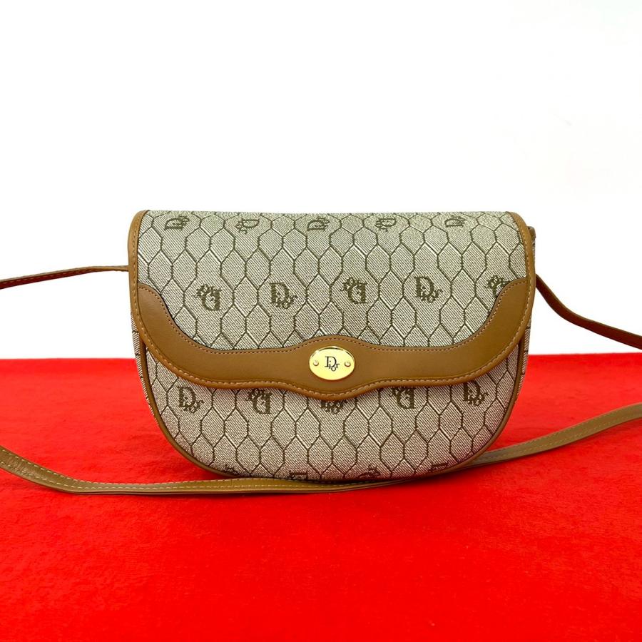 極 美品 Christian Dior ディオール ヴィンテージ ハニカム柄 ロゴ 