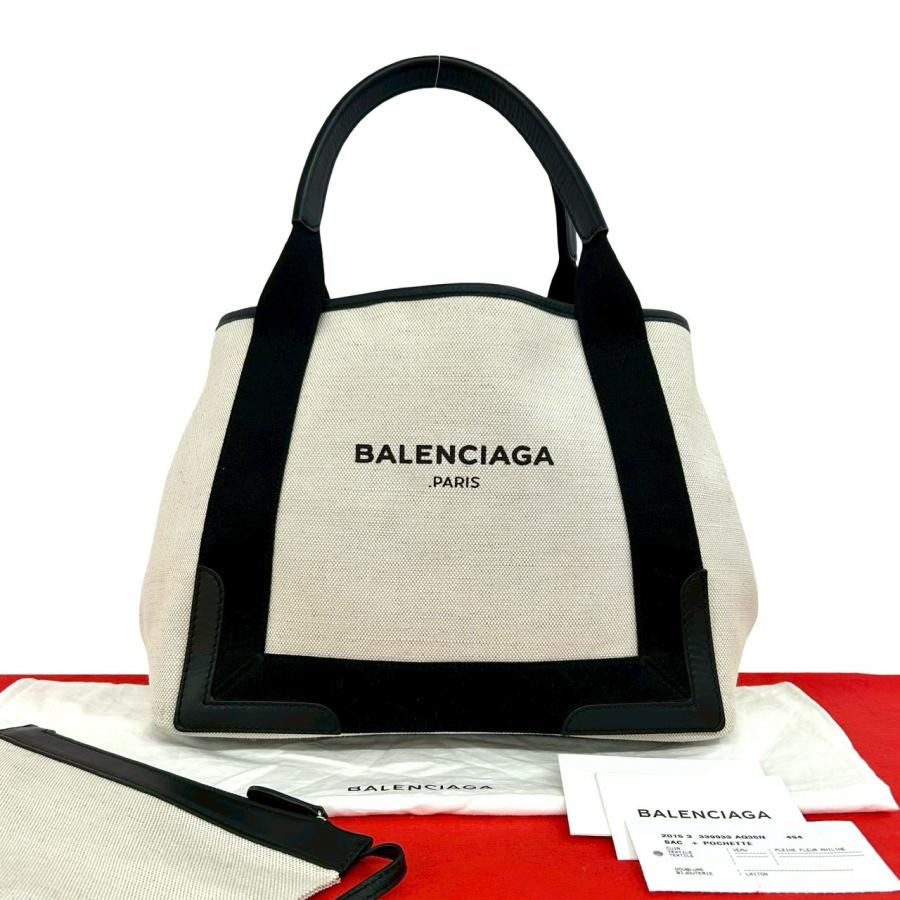 美品✨ バレンシアガ ハンドバッグ ネイビーカバスS キャンバス BALENCIAGA（バレンシアガ） 極 美品 袋付き ネイビーカバス S