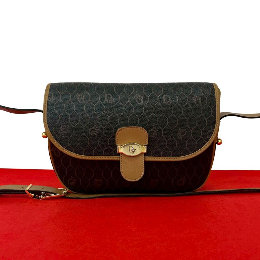 極 美品 Christian Dior ディオール ヴィンテージ ハニカム柄 ロゴ