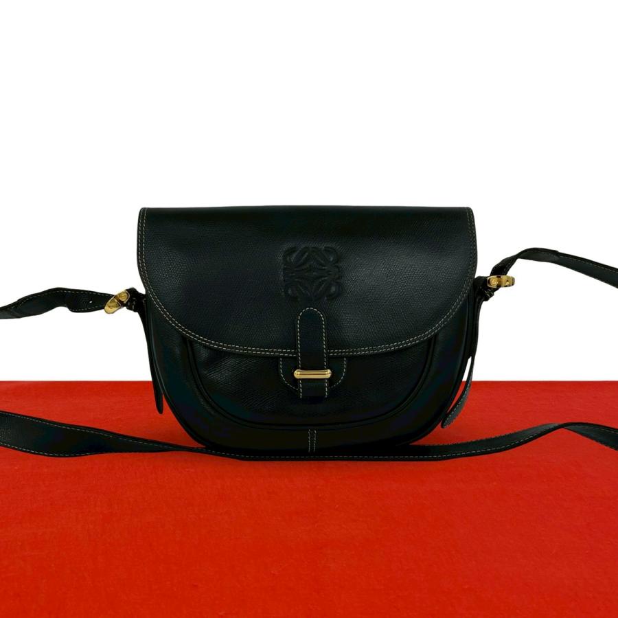 LOEWE（ロエベ） 極 美品 ヴィンテージ アナグラム ロゴ レザー 本革