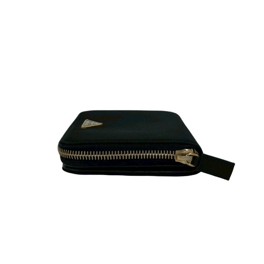 【極美品】PRADA 二つ折り財布　テスートナイロン×レザー　黒　三角ロゴ PRADA（プラダ） 極 美品 三角ロゴ 金具 テスート ナイロン
