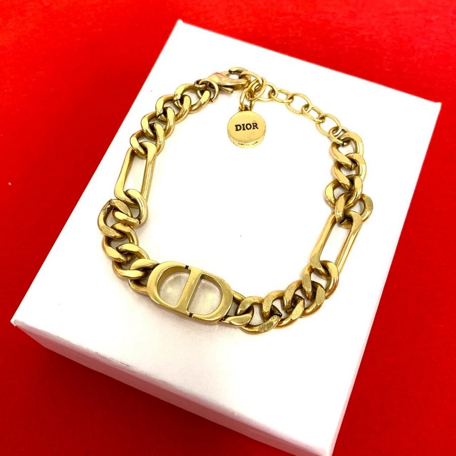 極 美品 Christian Dior ディオール CD ロゴ モチーフ GP チェーン