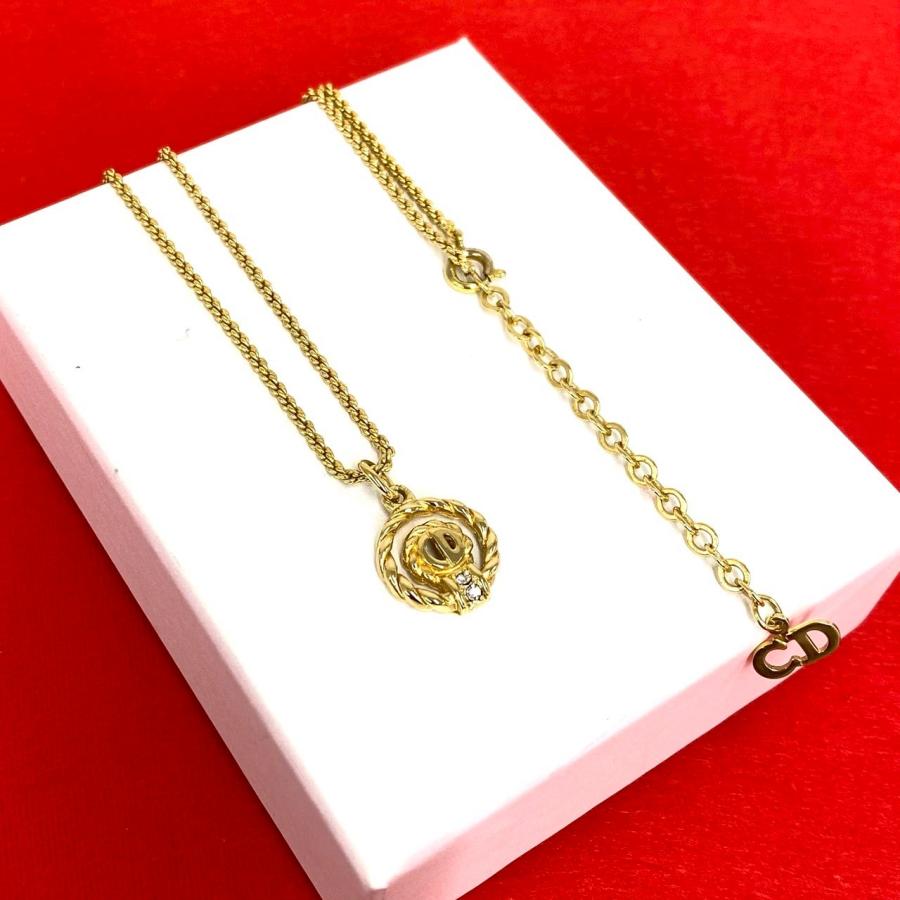 DIOR ディオール ネックレス ゴールド 極 美品 ヴィンテージ Christian Dior ディオール CD ロゴ GP チェーン