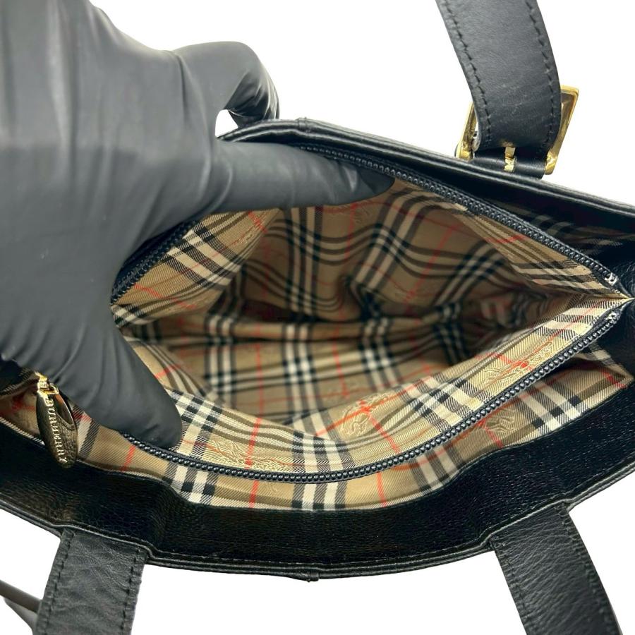 BURBERRY（バーバリー） 極 美品 ロゴ ゴールド 金具 ノバチェック 柄