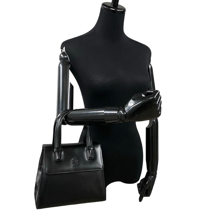 LOEWE 極 美品 希少品 ロエベ アナグラム ロゴ モチーフ カーフ レザー  