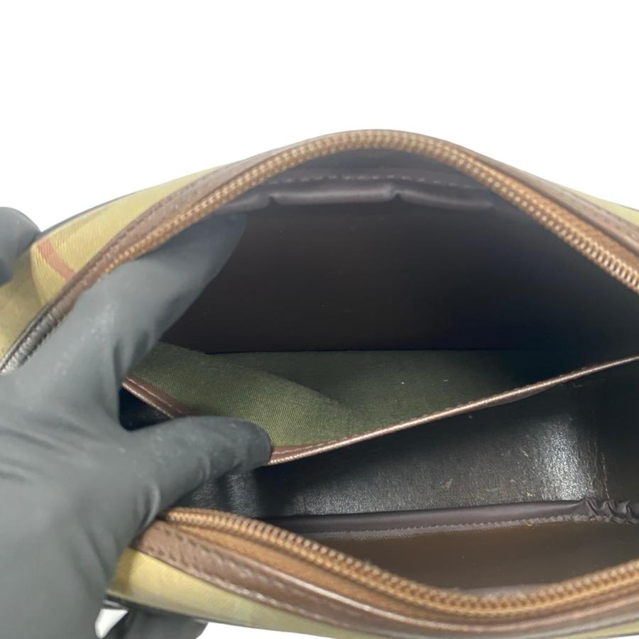 極 美品 希少品 Burberrys バーバリーズ ヴィンテージ ノバチェック レザー 本革 キャンバス ショルダーバッグ ポシェット ブラウン 31568_8
