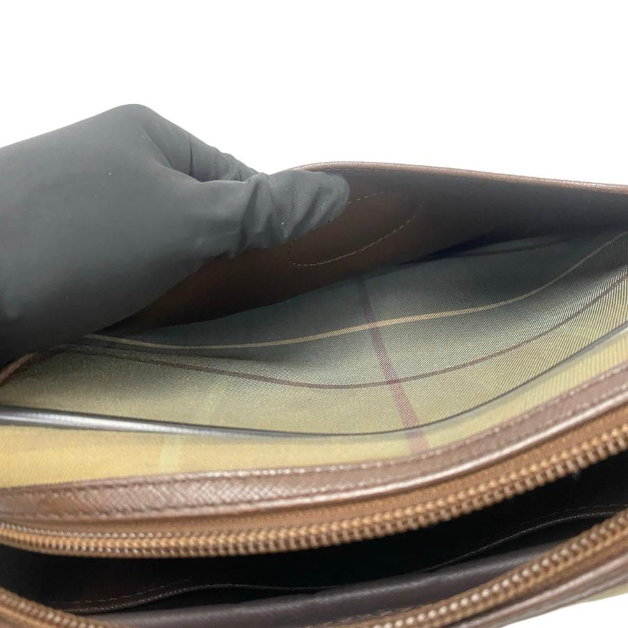 極 美品 希少品 Burberrys バーバリーズ ヴィンテージ ノバチェック レザー 本革 キャンバス ショルダーバッグ ポシェット ブラウン 31568_9