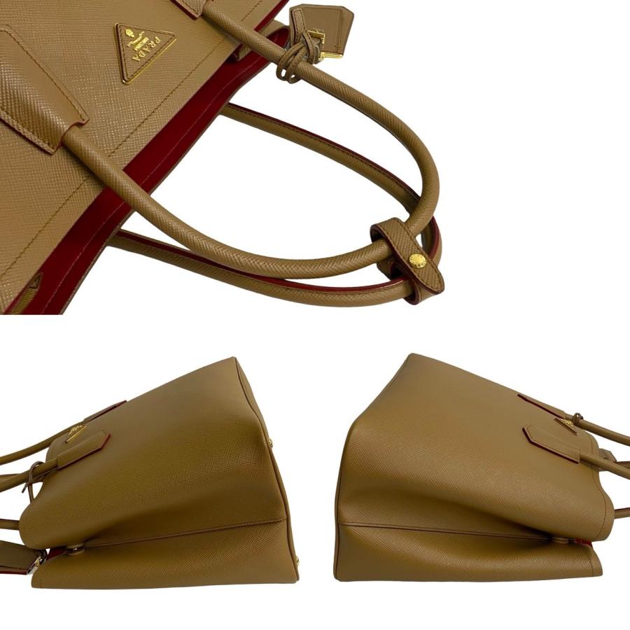 PRADA（プラダ） 極 美品 袋付き ドゥーブレ 三角ロゴ 金具
