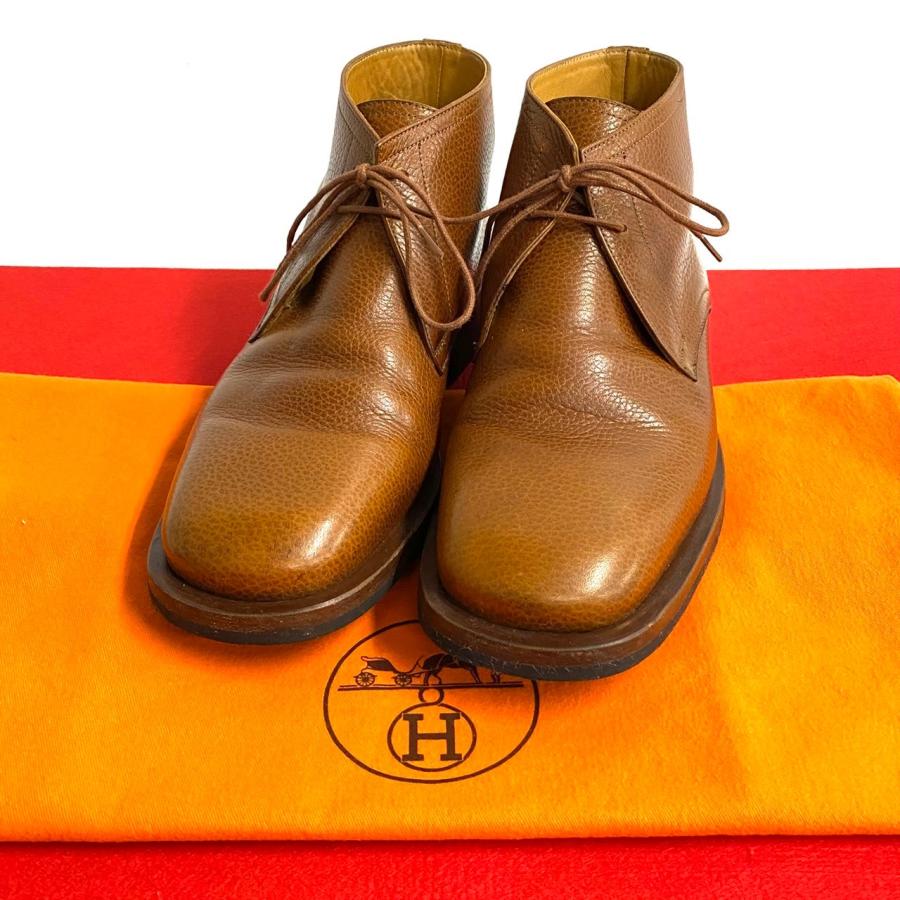 HERMES 極 美品 希少品 エルメス レザー 本革 ショートブーツ HERMES 極 美品 希少品 エルメス レザー 本革 ショートブーツ