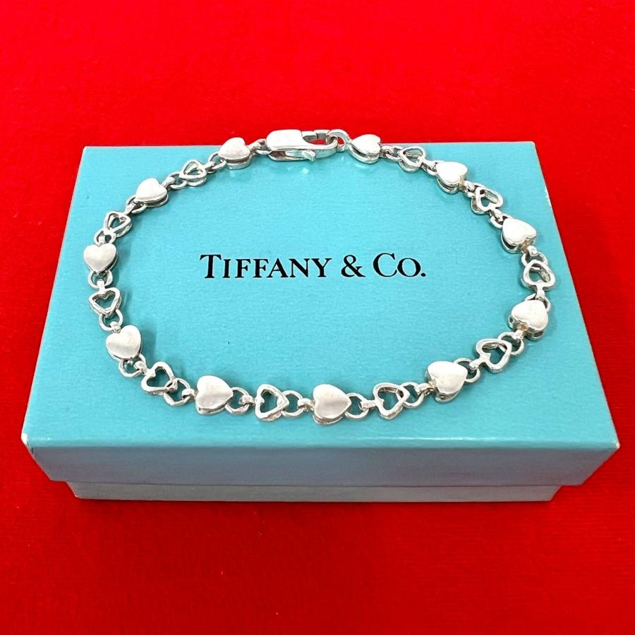 Tiffany & Co. 925 パフハートブレスレット 約11g TIFFANY&Co.（ティファニー） 極 美品 箱 袋付き パフハート