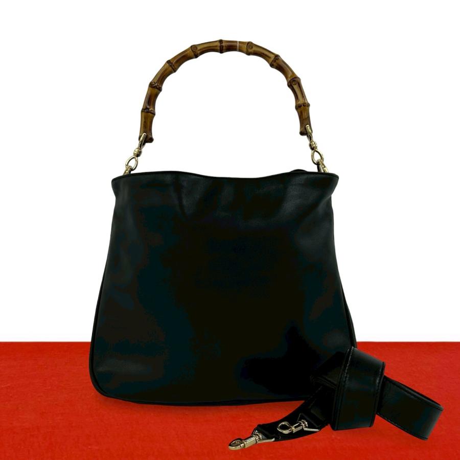 GUCCI グッチ バンブー 2way ボディーバッグ 黒 ヴィンテージ 希少 GUCCI（グッチ） 極 美品 オールドグッチ ヴィンテージ バンブー