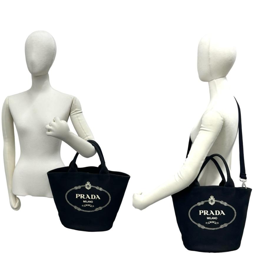 最終値下げプラダ PRADA カナパ PRADA（プラダ） 極 美品 カナパ ロゴ キャンバス 2way トートバッグ