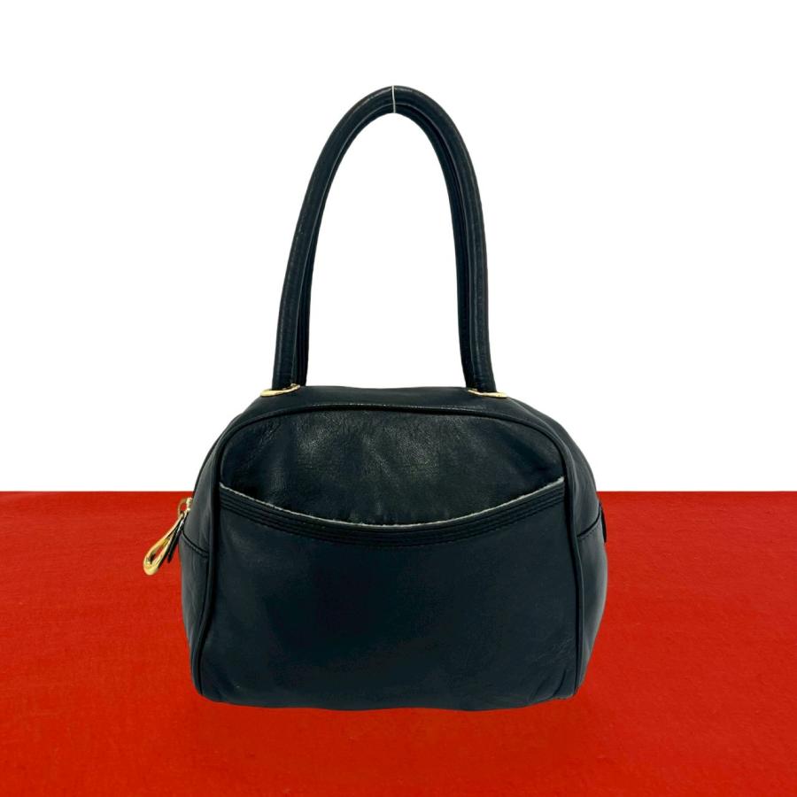 LOEWE ロエベ　ボストンバッグ　アナグラム　ブラック　南京錠 LOEWE（ロエベ） 極 美品 希少品 アナグラム ロゴ 金具 ナッパレザー