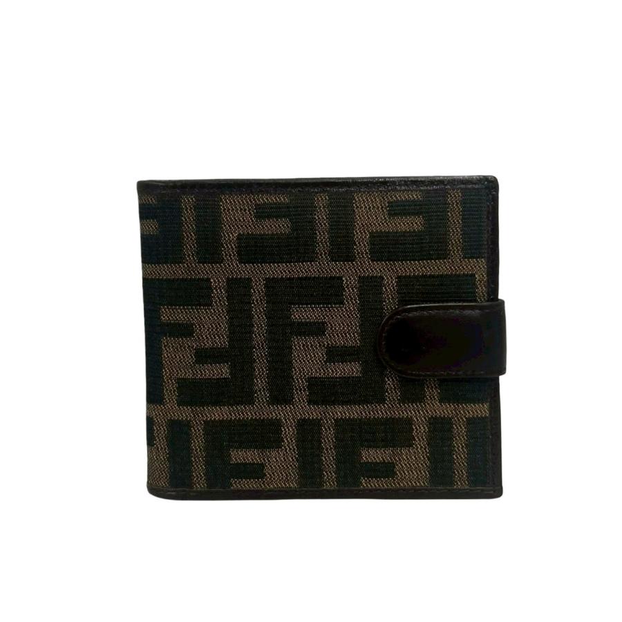 FENDI（フェンディ） 極 美品 ズッカ FF 柄 キャンバス レザー 本革 二