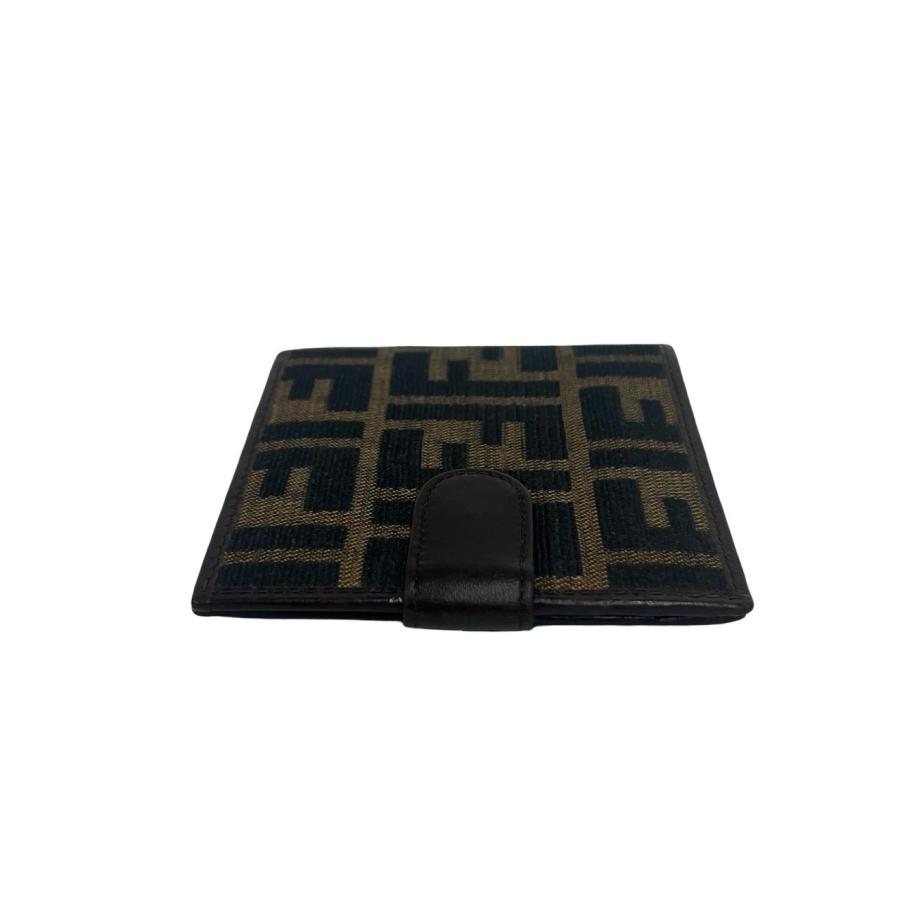 極美品　フェンディ　ミニ財布　小銭入れ　キャンバス　レザー　FF柄　ズッカ FENDI（フェンディ） 極 美品 FF ズッカ 柄 キャンバス レザー 本革 二