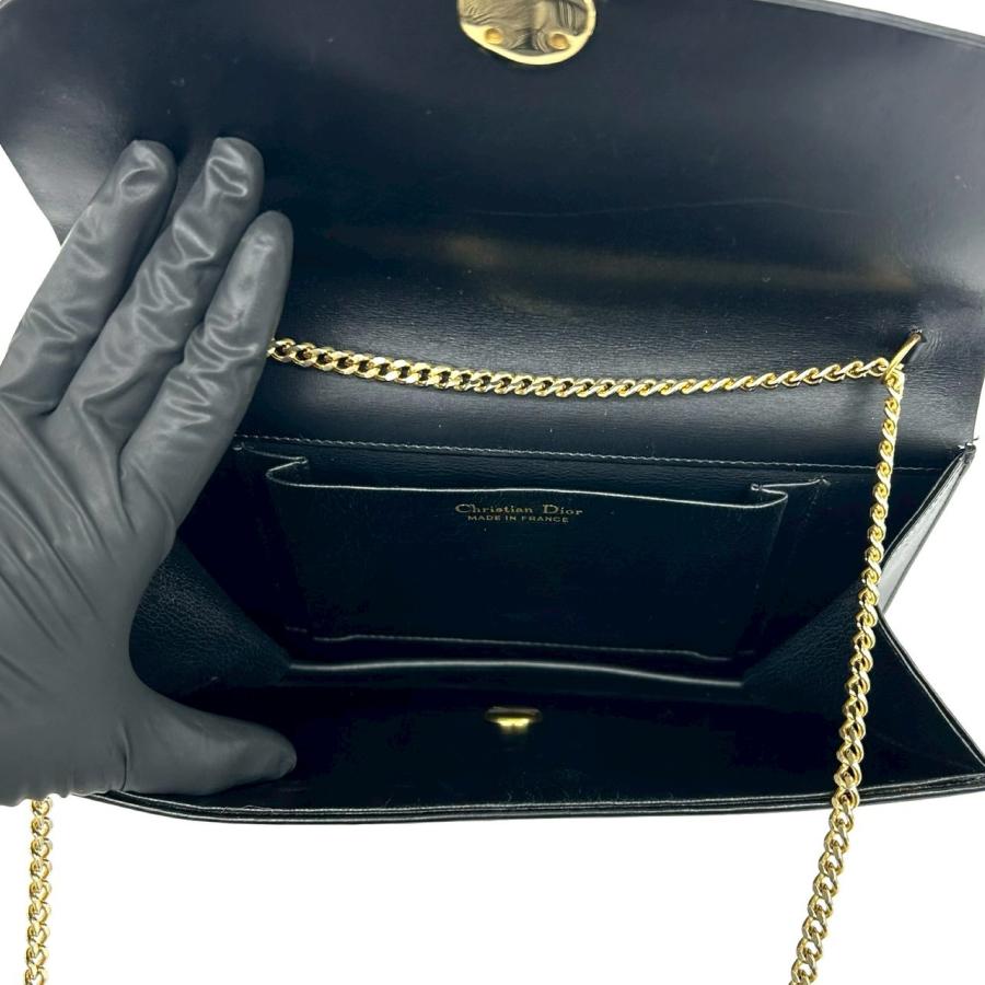 極 美品 Christian Dior ディオール ヴィンテージ CD ロゴ 金具 レザー