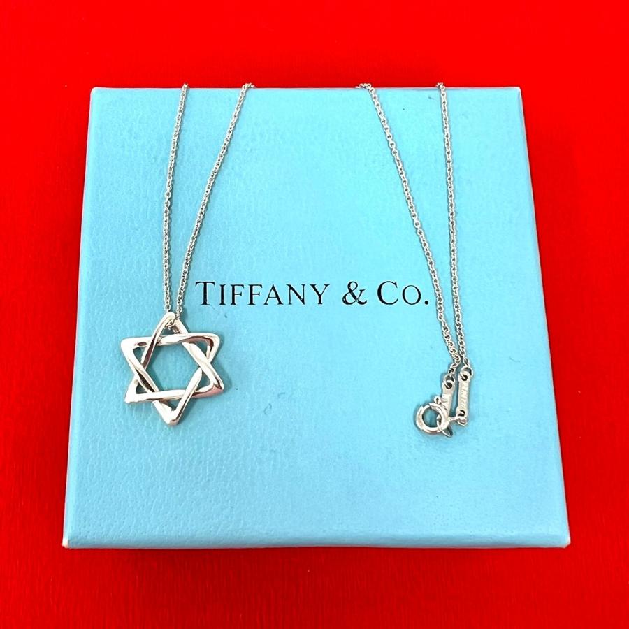 d103 美品　ティファニー　スター　オブ　ダビデ　ネックレス　シルバー　925 TIFFANY&Co.（ティファニー） 極 美品 ヴィンテージ スター オブ