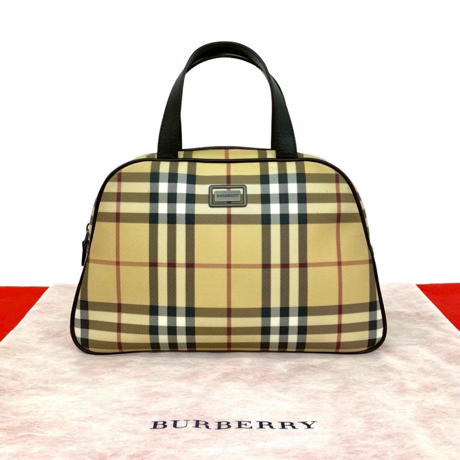 Burberrys バーバーリーズ　ミニ　ハンドバッグ　ノバチェック　訳あり BURBERRY（バーバリー） 極 美品 袋付き ノバチェック 柄 キャンバス