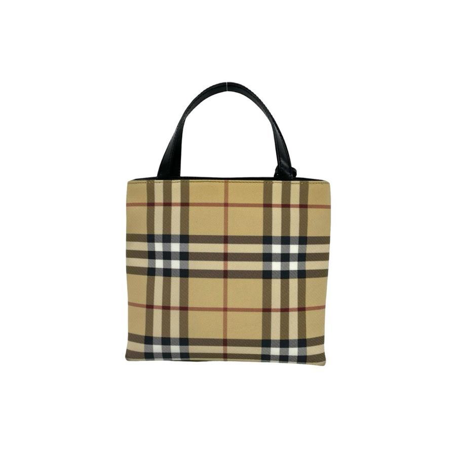 Burberry トートバッグ ブラック レザー ノバチェック BURBERRY（バーバリー） 極 美品 希少品 ノバチェック 柄 キャンバス