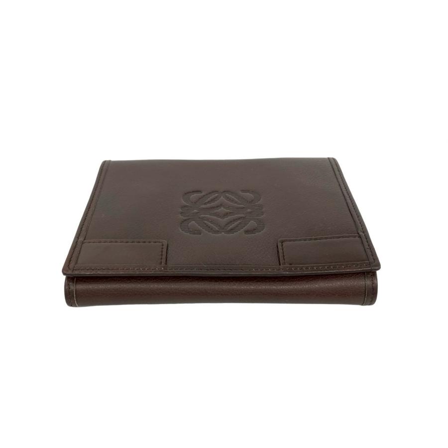 LOEWE（ロエベ） 極 美品 希少品 アナグラム ロゴ 刻印 レザー 本革 二