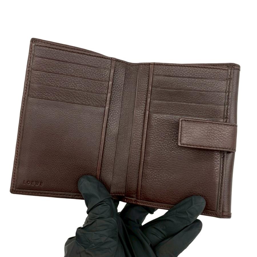 LOEWE（ロエベ） 極 美品 希少品 アナグラム ロゴ 刻印 レザー 本革 二