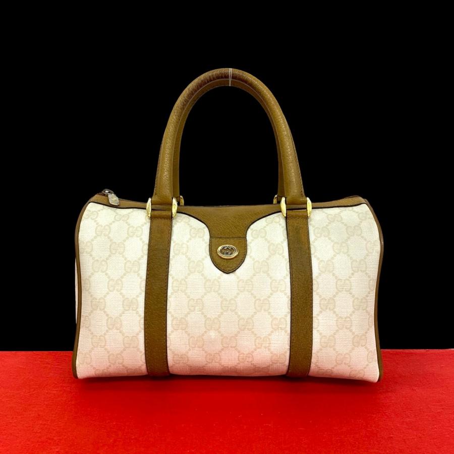GUCCI オールドグッチ ヴィンテージ GG レザー ボストンバッグ GUCCI（グッチ） 極 美品 オールドグッチ ヴィンテージ GG ロゴ 柄