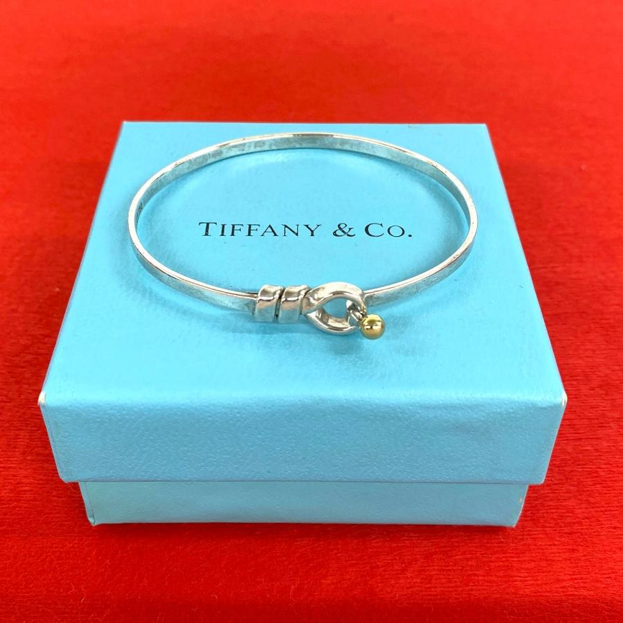SV925 K18 750 TIFFANY ティファニー フック ブレスレット ティファニー フック&アイ バングルブレスレット SV 925/750 K 18