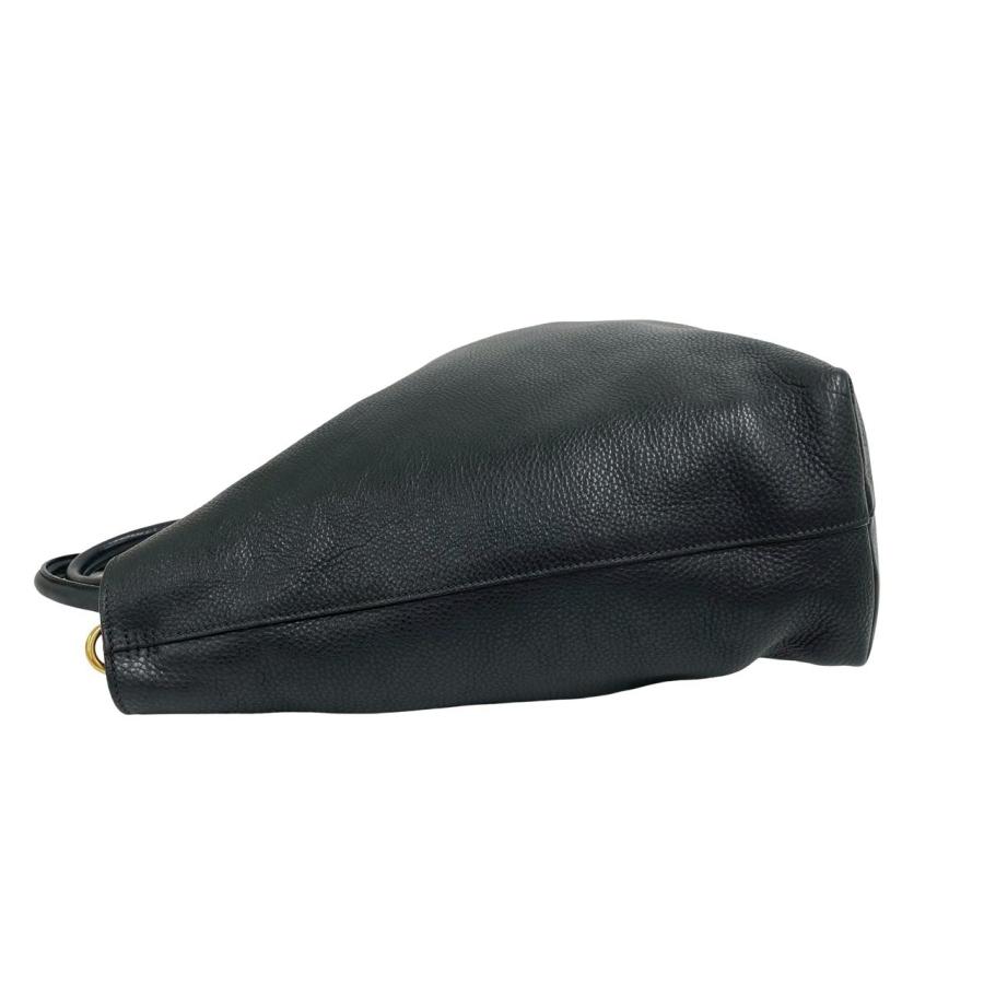 極 美品 PRADA プラダ ロゴ 金具 レザー 本革 2way ハンドバッグ ショルダーバッグ ビジネスバッグ A4収納可能 ブラック 黒 i2152の画像