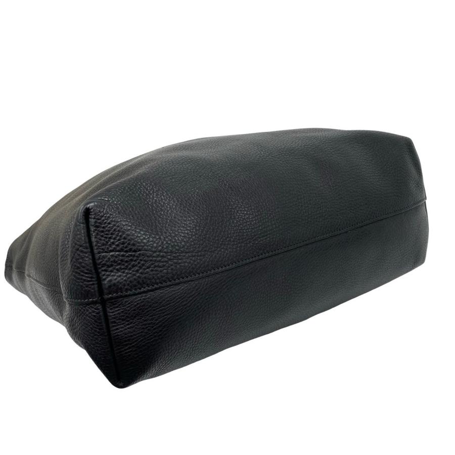 極 美品 PRADA プラダ ロゴ 金具 レザー 本革 2way ハンドバッグ ショルダーバッグ ビジネスバッグ A4収納可能 ブラック 黒 i2152の画像