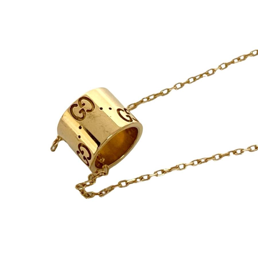 GUCCI 極 美品 グッチ GG アイコン ネックレス K18 イエロー