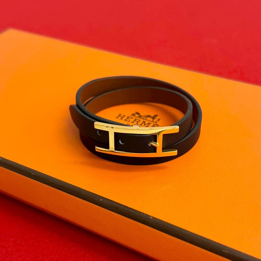 エルメスHERMESレザーブレスビーアピドゥブルトゥール美品 レザーブレスレット 《ビーアピ》 ドゥブルトゥール | Hermès